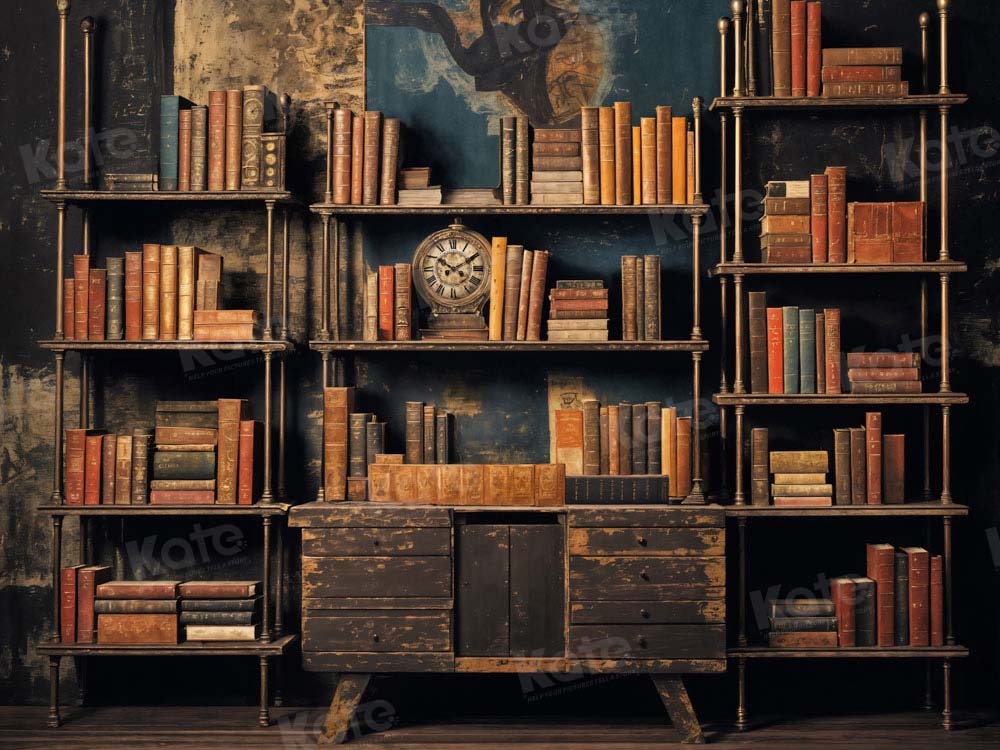 Kate Ancient Clock Bookshelf Backdrop Designed by Emetselch - Kate Backdrop AU