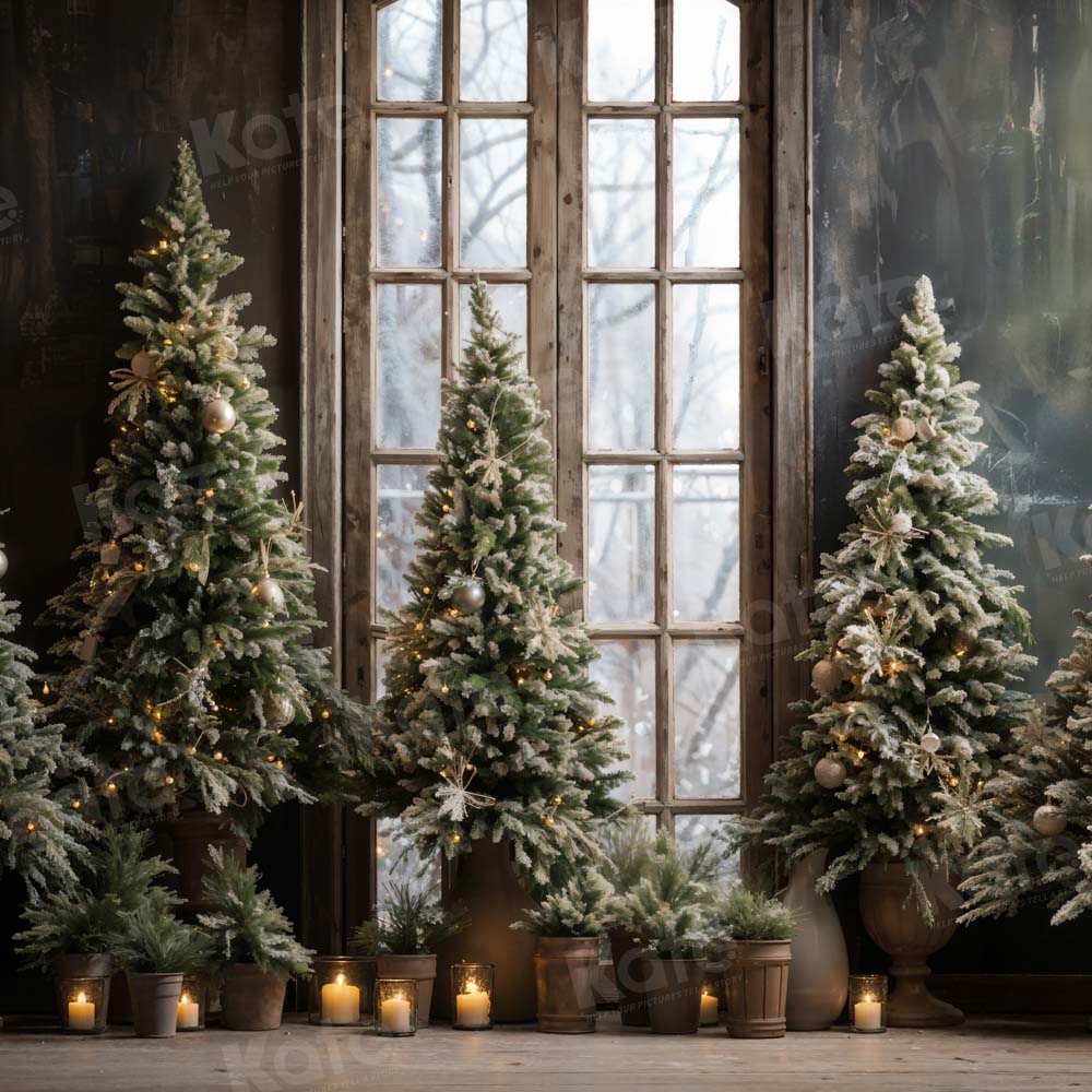 Kate Christmas Tree Window Backdrop Designed by Emetselch - Kate Backdrop AU