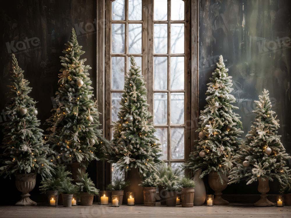 Kate Christmas Tree Window Backdrop Designed by Emetselch - Kate Backdrop AU