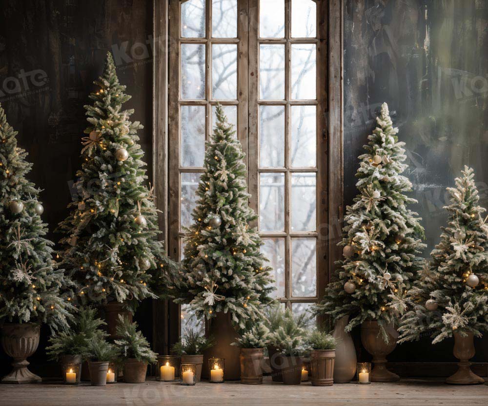 Kate Christmas Tree Window Backdrop Designed by Emetselch - Kate Backdrop AU
