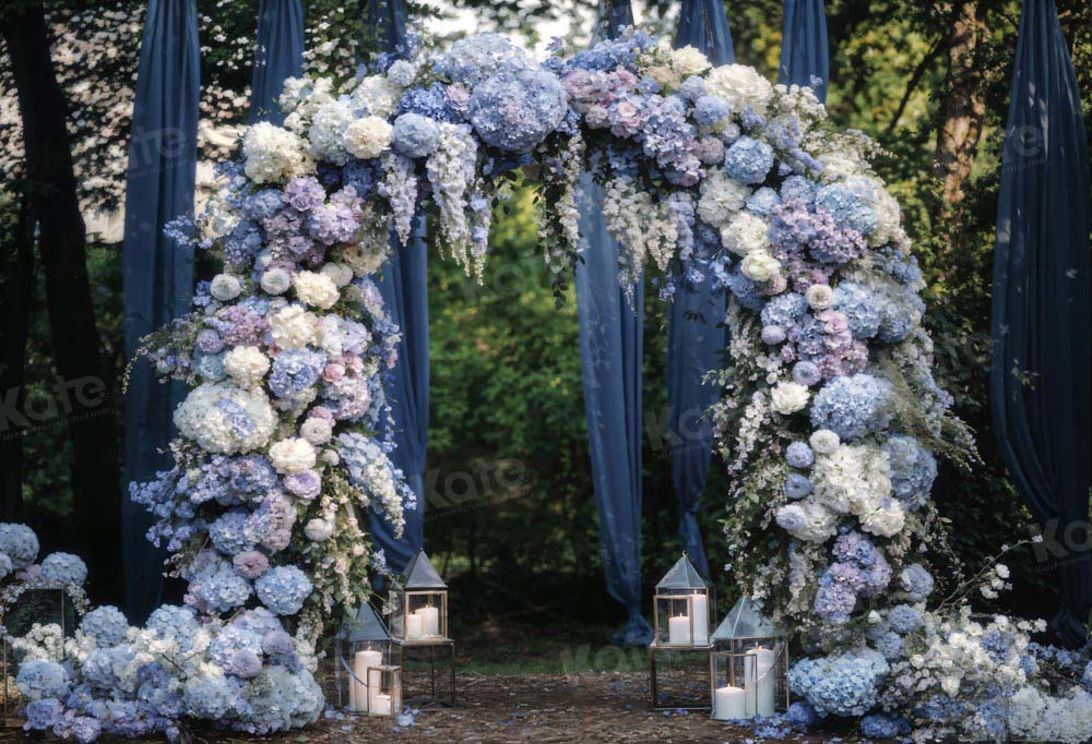 Kate Outdoor Wedding Purple Flowers Arch Backdrop Designed by Emetselch - Kate Backdrop AU