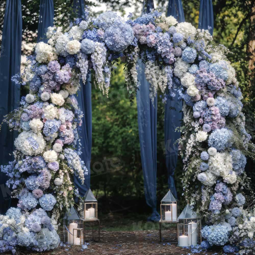 Kate Outdoor Wedding Purple Flowers Arch Backdrop Designed by Emetselch - Kate Backdrop AU