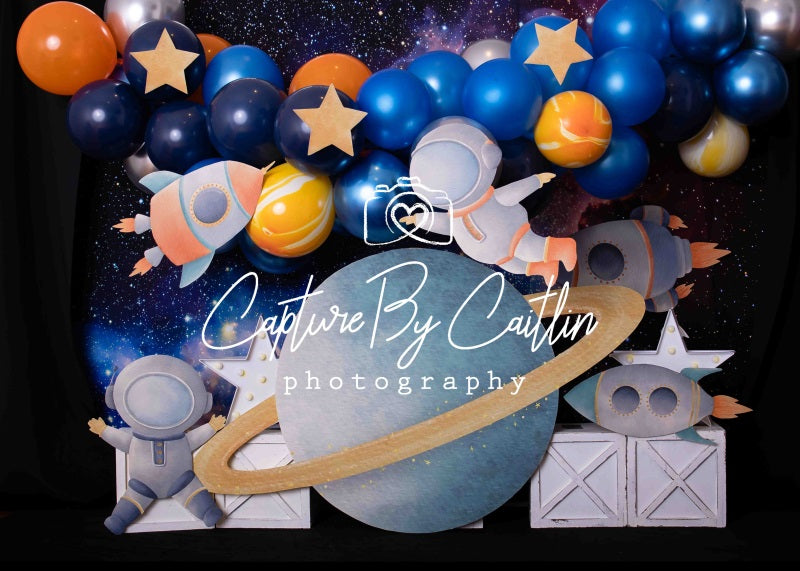 Kate Birthday Outer Space Balloon Backdrop Designed by Caitlin Lynch - Kate Backdrop AU