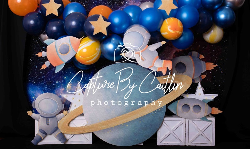Kate Birthday Outer Space Balloon Backdrop Designed by Caitlin Lynch - Kate Backdrop AU