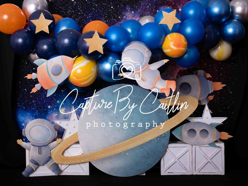 Kate Birthday Outer Space Balloon Backdrop Designed by Caitlin Lynch - Kate Backdrop AU
