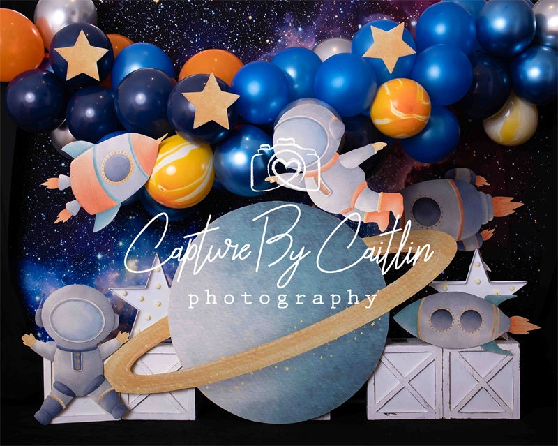 Kate Birthday Outer Space Balloon Backdrop Designed by Caitlin Lynch - Kate Backdrop AU