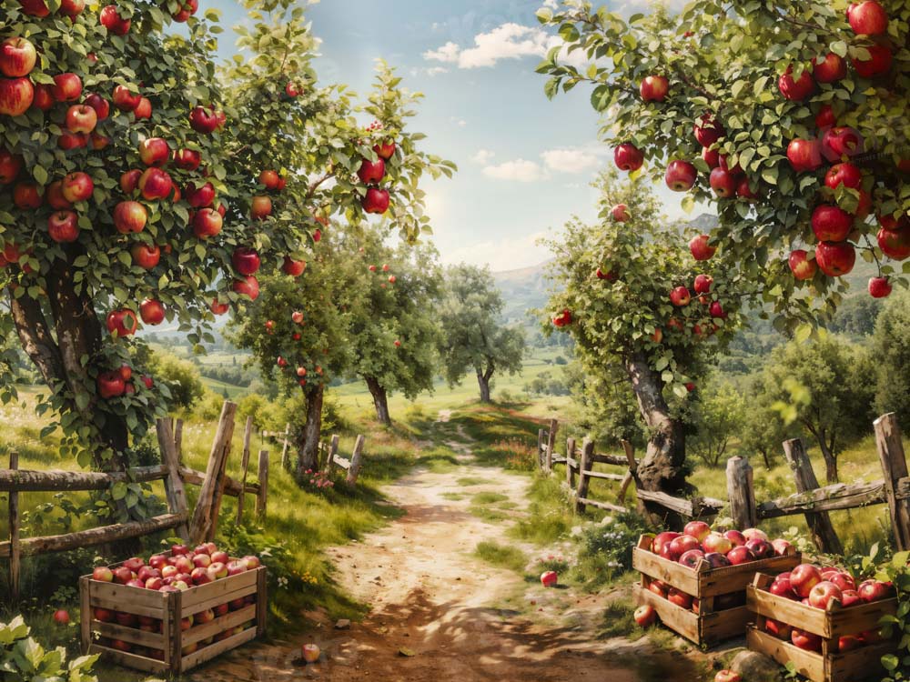 Kate Apple Tree Manor Harvest Backdrop Designed by Emetselch - Kate Backdrop AU