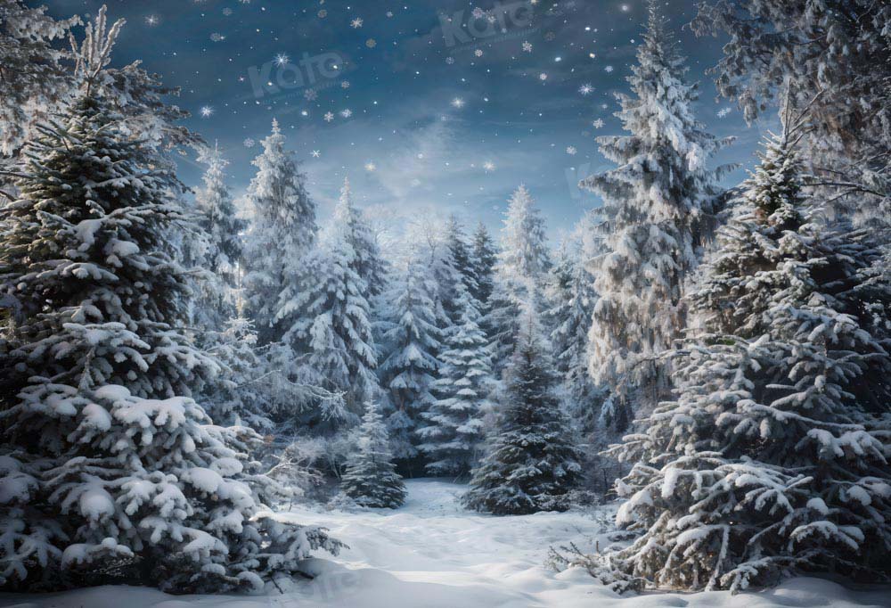 Kate Winter Snowy Woods Backdrop for Photography - Kate Backdrop AU