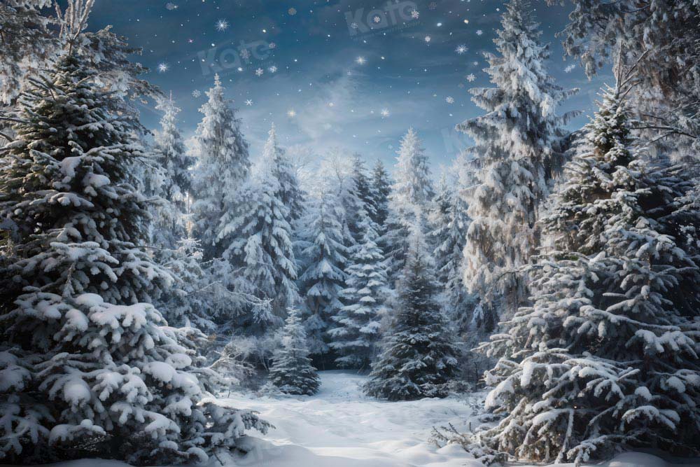 Kate Winter Snowy Woods Backdrop for Photography - Kate Backdrop AU