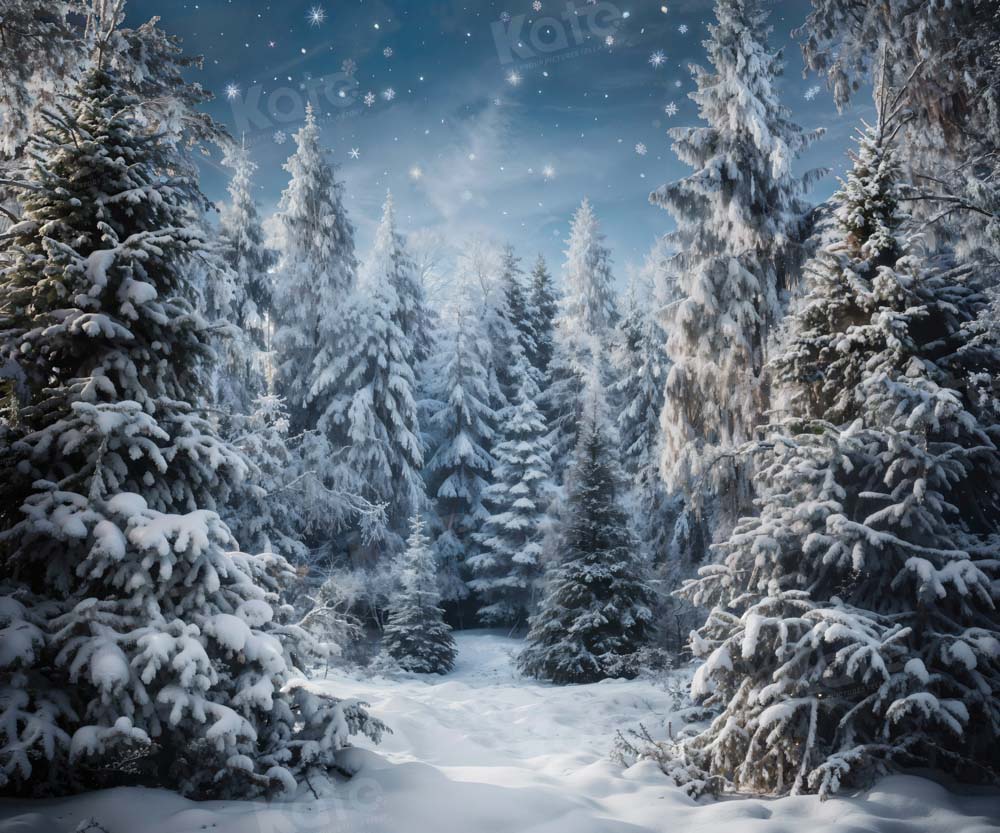 Kate Winter Snowy Woods Backdrop for Photography - Kate Backdrop AU