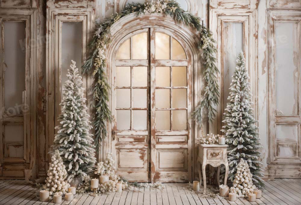 Kate Retro Christmas Wooden Candle Backdrop Designed by Emetselch