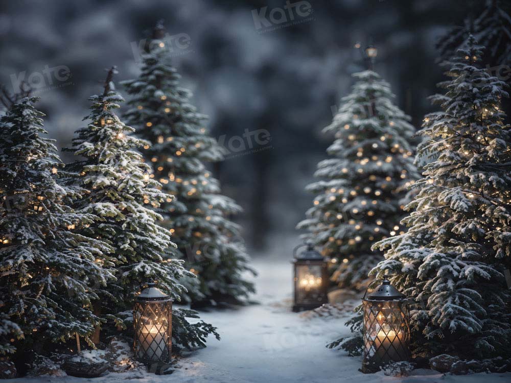 Kate Christmas Tree Winter Snow Backdrop for Photography