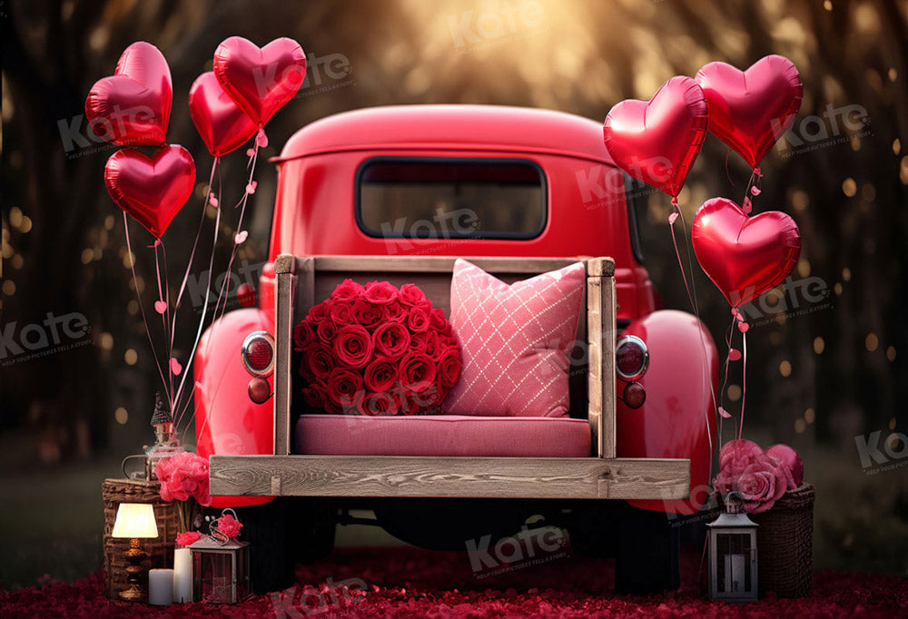 Lightning Deals-#1 Kate Valentine's Day Love Balloon Truck Backdrop Designed by Chain Photography
