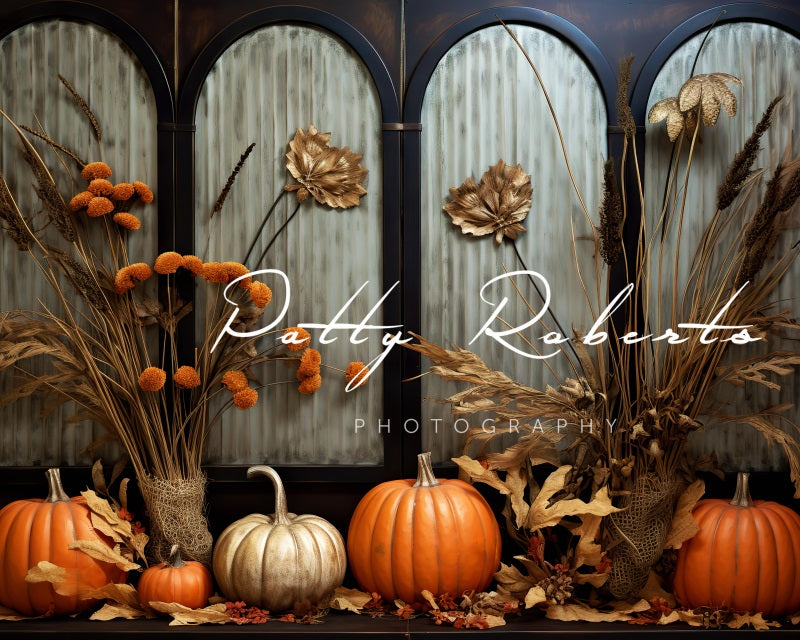 Kate Boho Dark Pumpkins Backdrop Designed by Patty Roberts