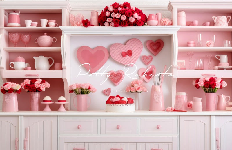 Kate Valentines Day Pink Kitchen Backdrop Designed by Patty Roberts
