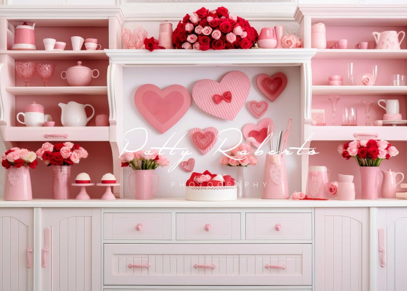Kate Valentines Day Pink Kitchen Backdrop Designed by Patty Roberts