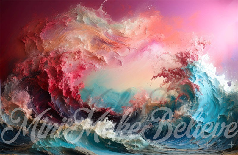 Kate Painted Sunset Waves Interior Backdrop Designed by Mini MakeBelieve - Kate Backdrop AU