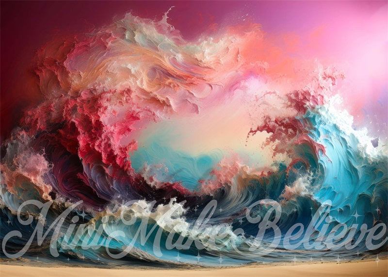 Kate Painted Sunset Waves Interior Backdrop Designed by Mini MakeBelieve - Kate Backdrop AU