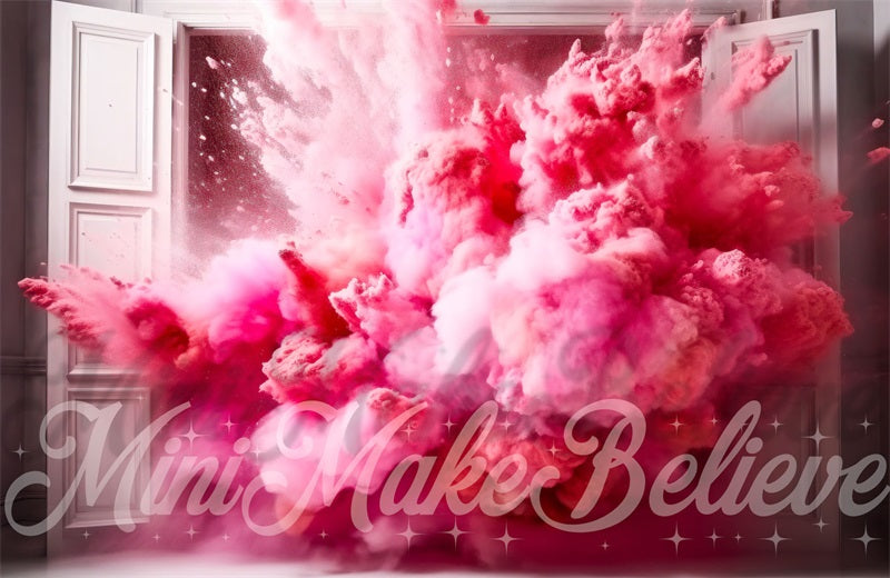 Kate Valentine Gender Reveal Pink Smoke Backdrop Designed by Mini MakeBelieve