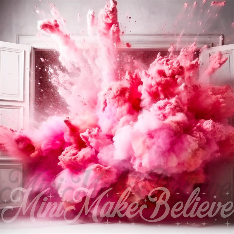 Kate Valentine Gender Reveal Pink Smoke Backdrop Designed by Mini MakeBelieve