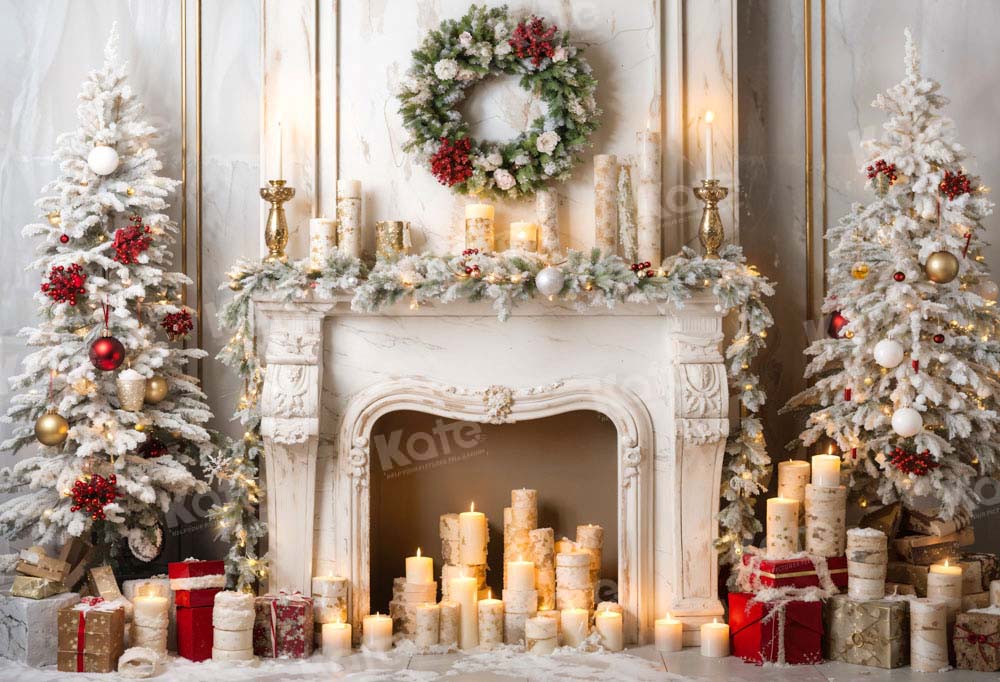 Kate Christmas Tree White Candle Holder Backdrop Designed by Chain Photography