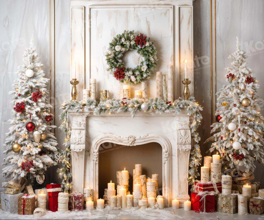 Kate Christmas Tree White Candle Holder Backdrop Designed by Chain Photography