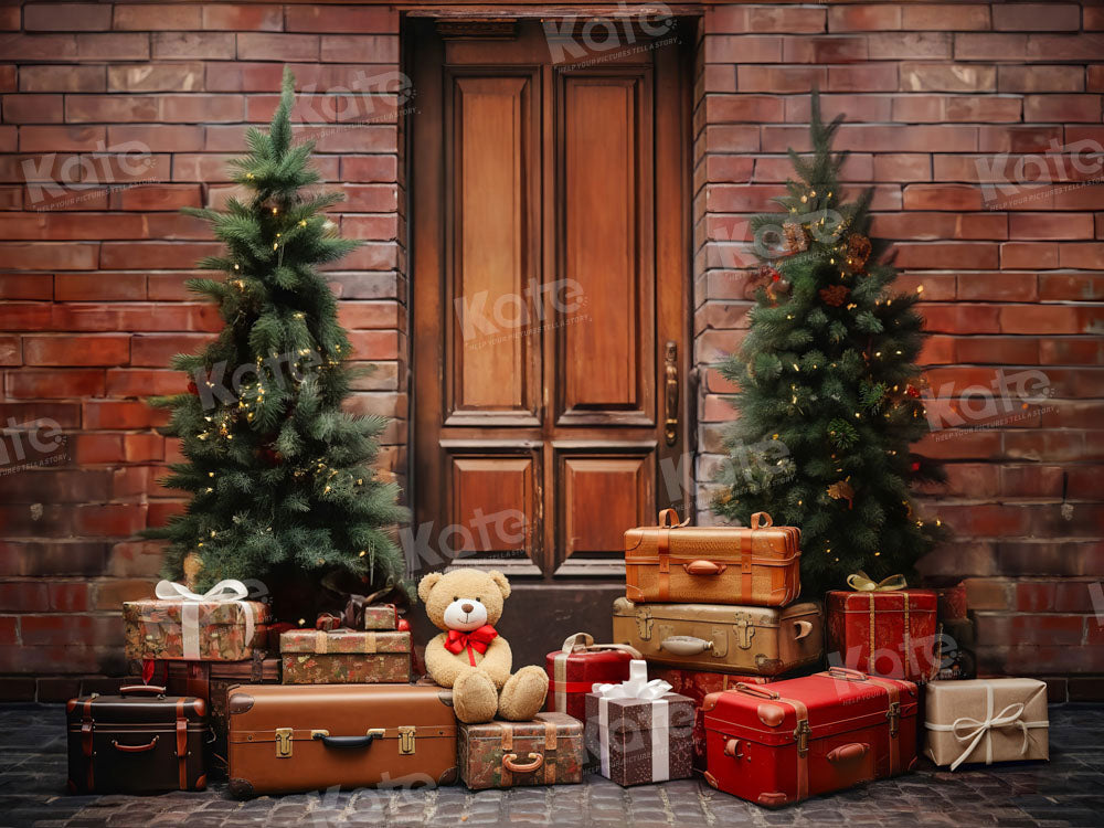 Kate Christmas Tree Gift Wooden Door Backdrop Designed by Emetselch - Kate Backdrop AU
