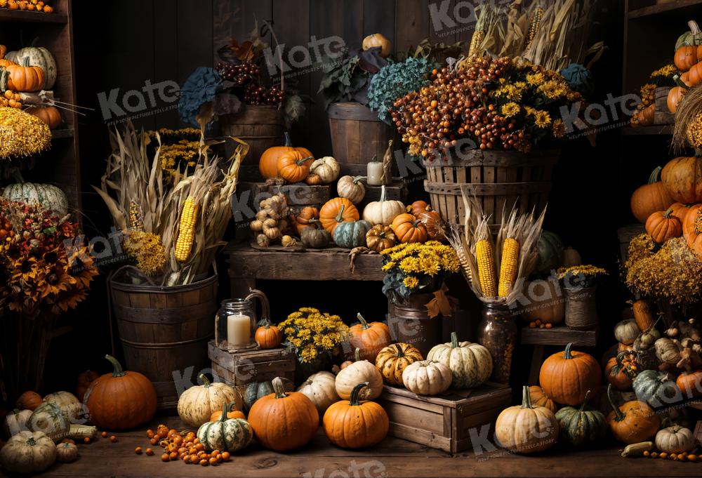 Kate Art Fall Pumpkin Corn Backdrop Designed by Emetselch