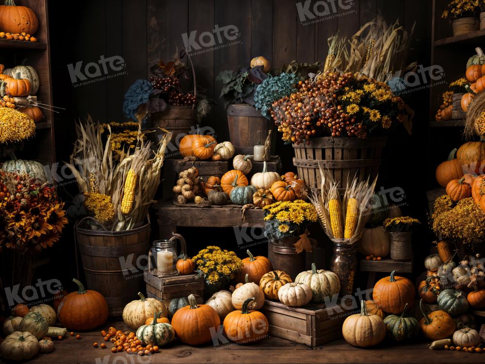 Kate Art Fall Pumpkin Corn Backdrop Designed by Emetselch