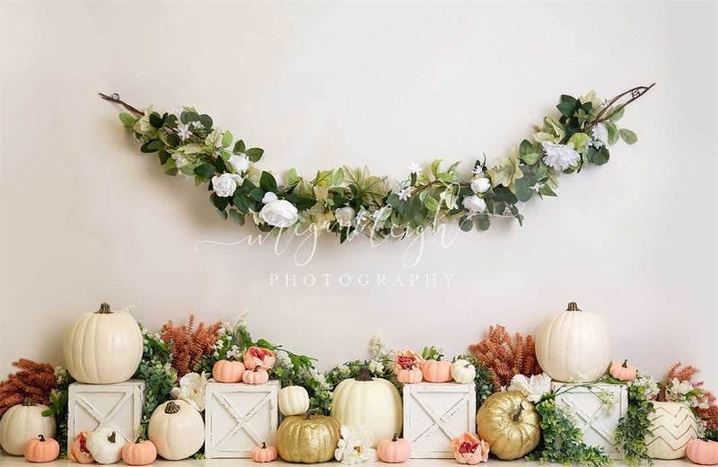 Kate Cream of Pumpkins Backdrop Designed by Megan Leigh Photography