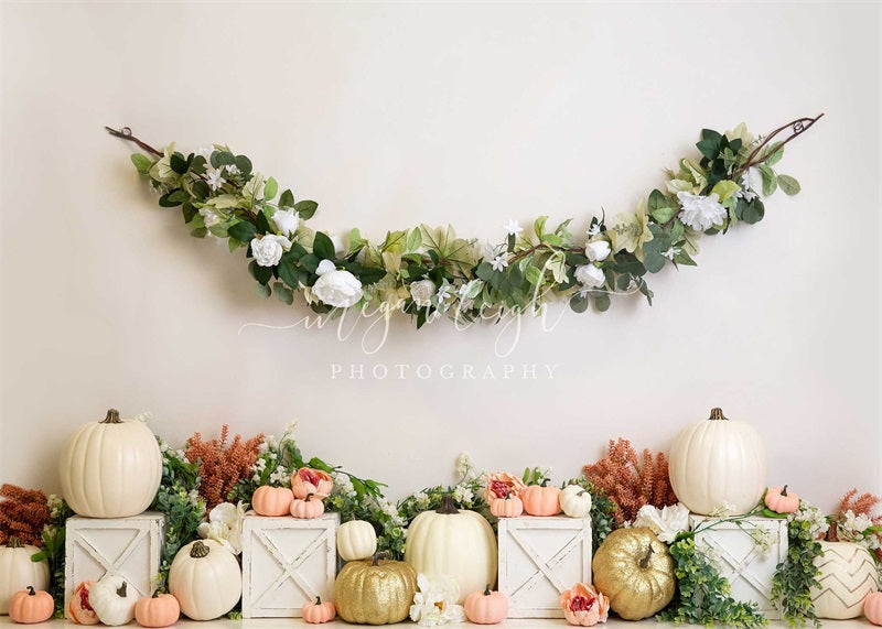 Kate Cream of Pumpkins Backdrop Designed by Megan Leigh Photography