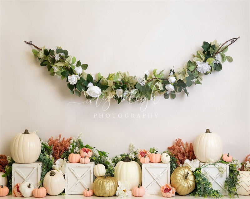 Kate Cream of Pumpkins Backdrop Designed by Megan Leigh Photography