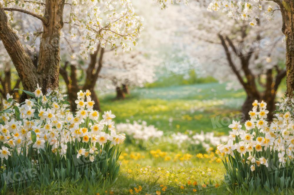 Kate Spring Forest Grass Flowers Backdrop Designed by Emetselch - Kate Backdrop AU