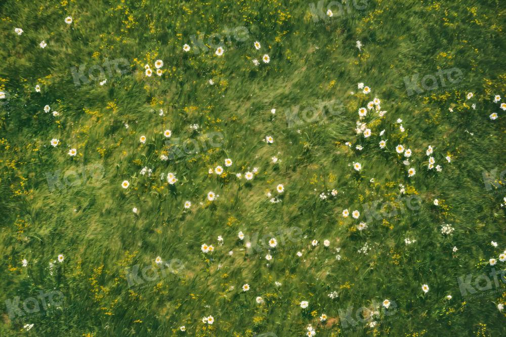 Kate White Flowers Grass Backdrop Designed by Kate Image - Kate Backdrop AU