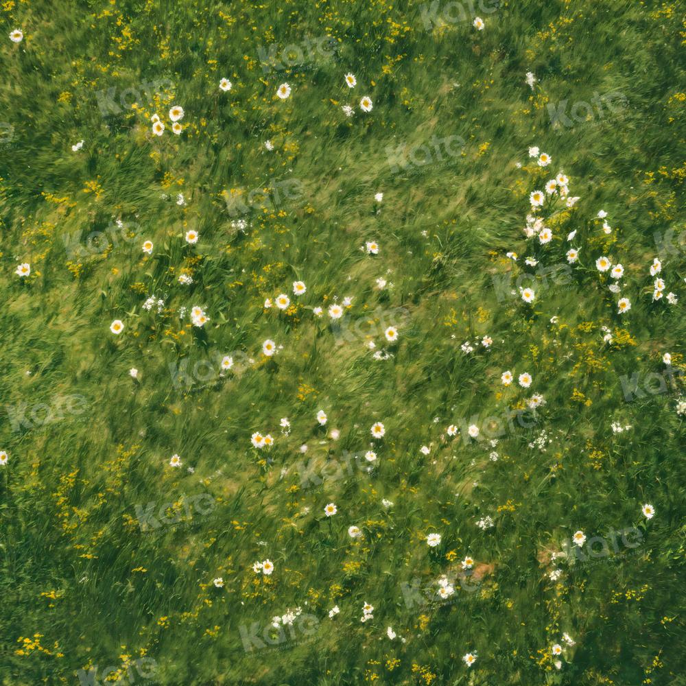 Kate White Flowers Grass Backdrop Designed by Kate Image - Kate Backdrop AU