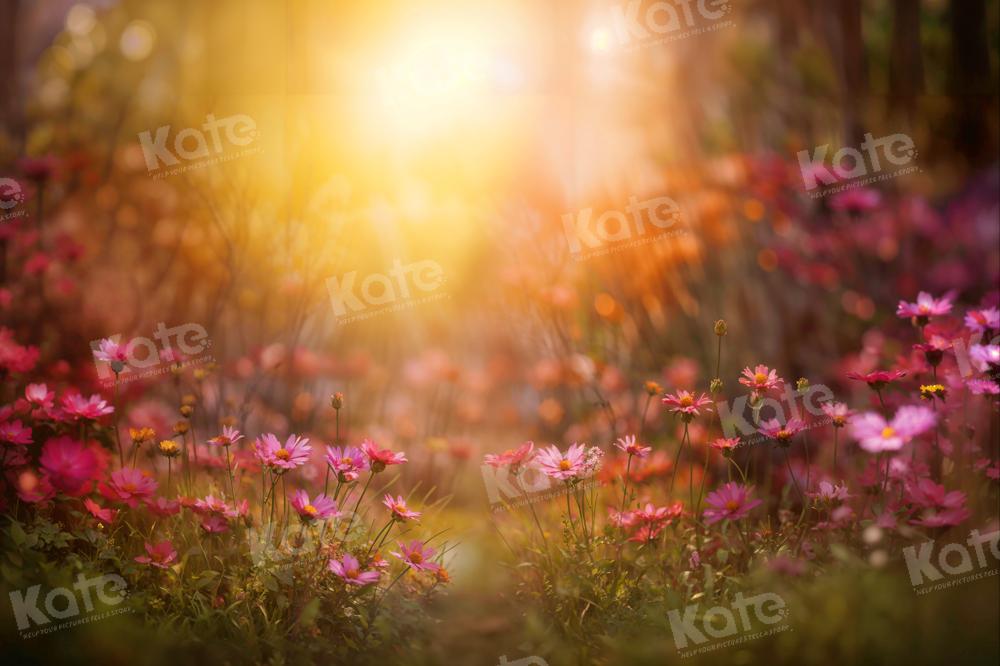 Kate Spring Sunshine Red Flower Backdrop Designed by Emetselch - Kate Backdrop AU