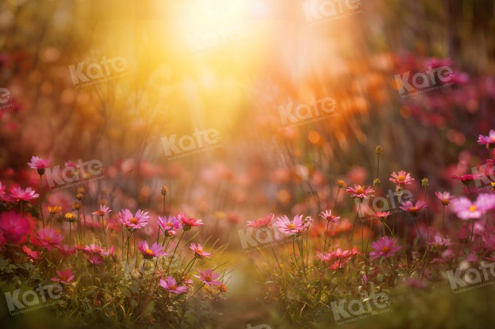 Kate Spring Sunshine Red Flower Backdrop Designed by Emetselch - Kate Backdrop AU