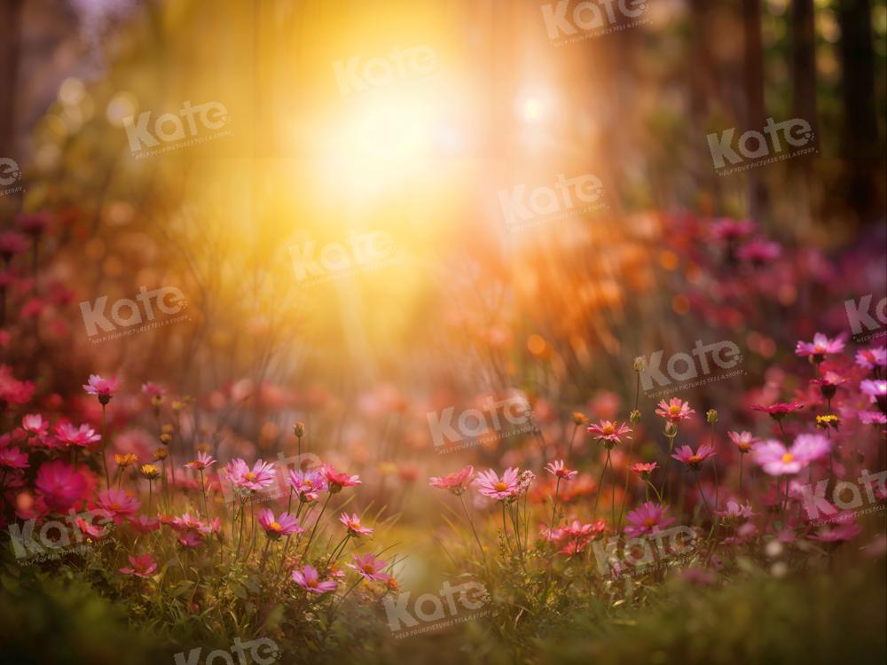 Kate Spring Sunshine Red Flower Backdrop Designed by Emetselch - Kate Backdrop AU