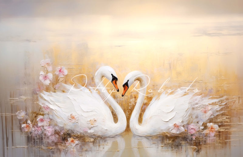 Kate White Swans Backdrop Designed by Patty Robertss