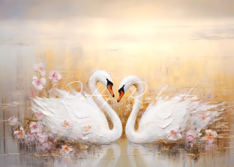 Kate White Swans Backdrop Designed by Patty Robertss