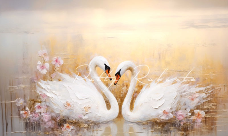 Kate White Swans Backdrop Designed by Patty Robertss