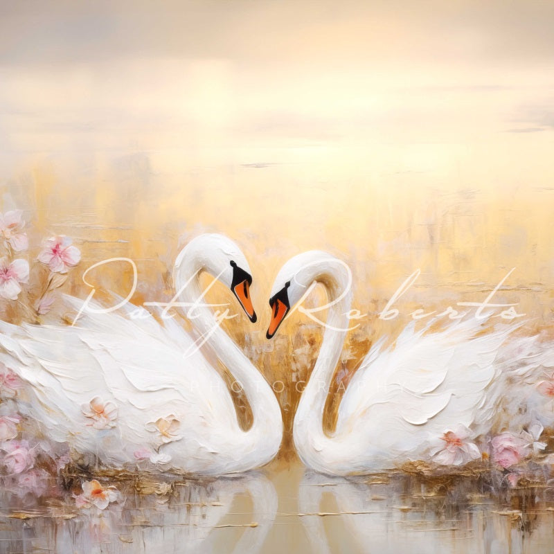 Kate White Swans Backdrop Designed by Patty Robertss