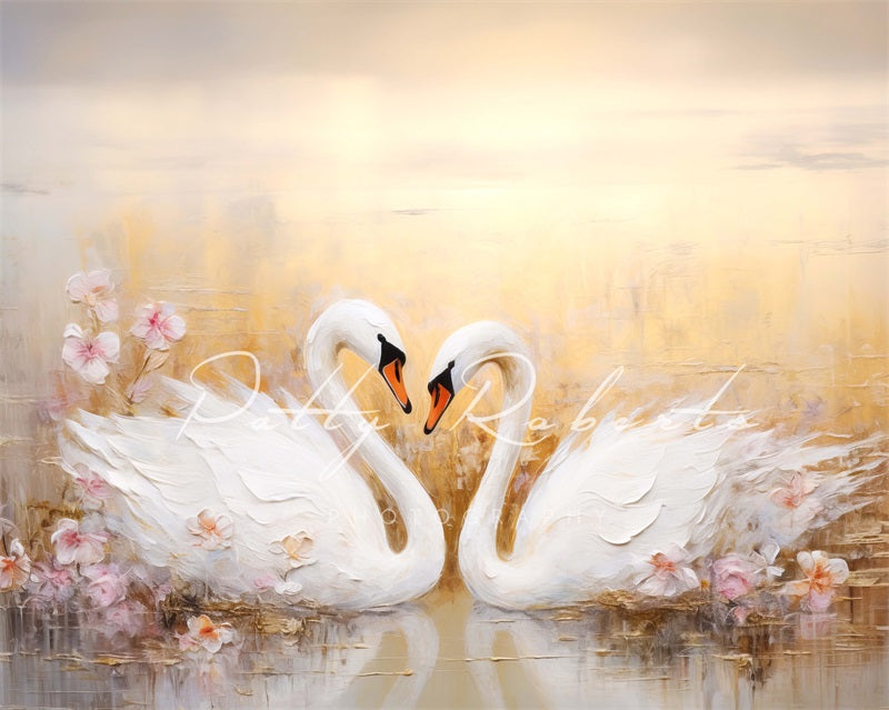Kate White Swans Backdrop Designed by Patty Robertss
