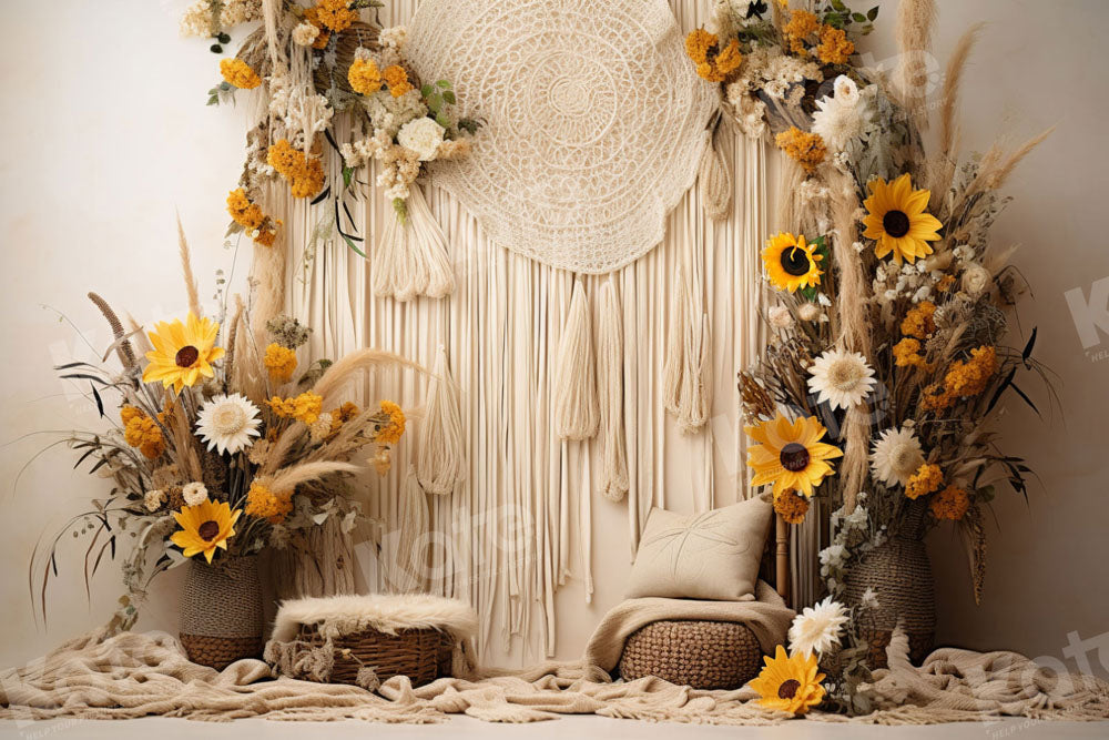 Kate Boho Sunflower Wall Decor Backdrop Designed by Emetselch