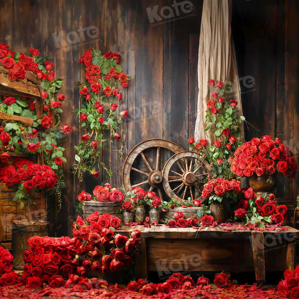 Kate Valentine's Day Red Rose Backdrop Designed by Emetselch