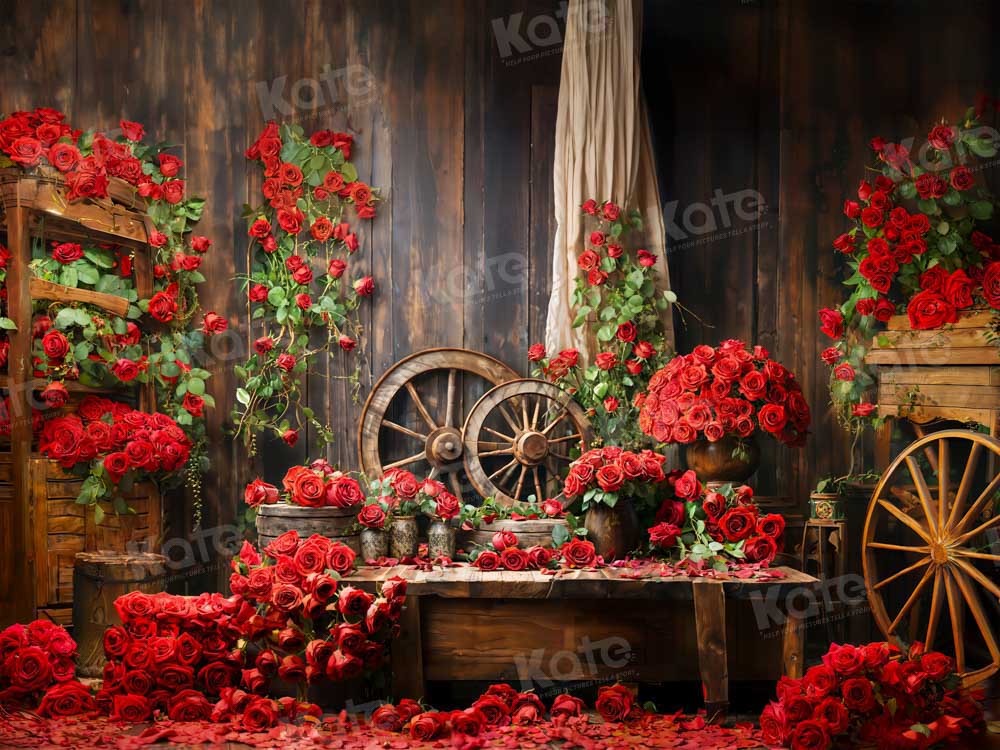 Kate Valentine's Day Red Rose Backdrop Designed by Emetselch