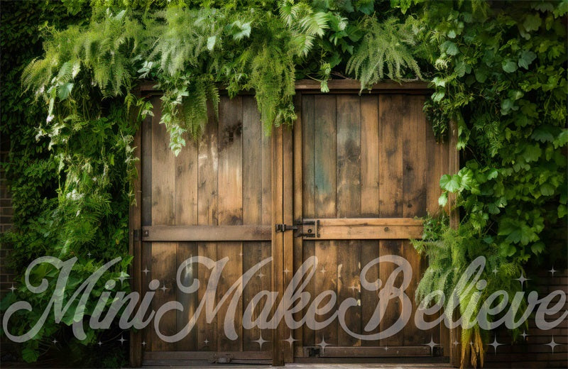 Kate Barn Doors Lush Foilage Ivy Backdrop Designed by Mini MakeBelieve - Kate Backdrop AU
