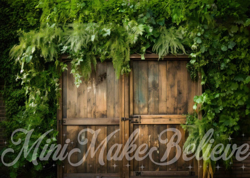 Kate Barn Doors Lush Foilage Ivy Backdrop Designed by Mini MakeBelieve - Kate Backdrop AU