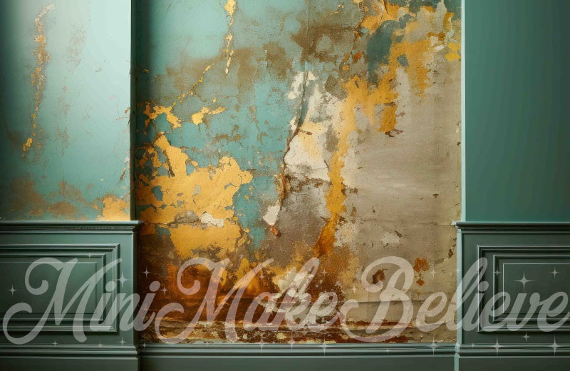 Kate Fine Art Dualtone Wall Trim Moulding Copper Teal Marble Backdrop Designed by Mini MakeBelieve - Kate Backdrop AU