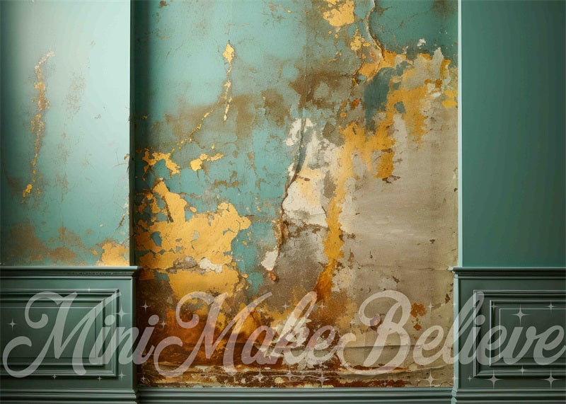Kate Fine Art Dualtone Wall Trim Moulding Copper Teal Marble Backdrop Designed by Mini MakeBelieve - Kate Backdrop AU